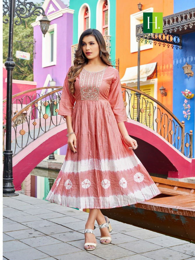 Hirwa Suhana Ethnic Wear Designer Wholesale Embroidery Kurtis
